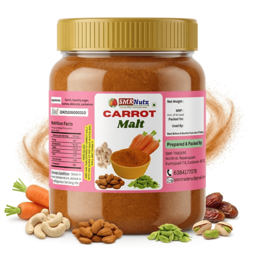 Carrot Malt health mix powder with carrot apple beetroot nuts and dry fruits