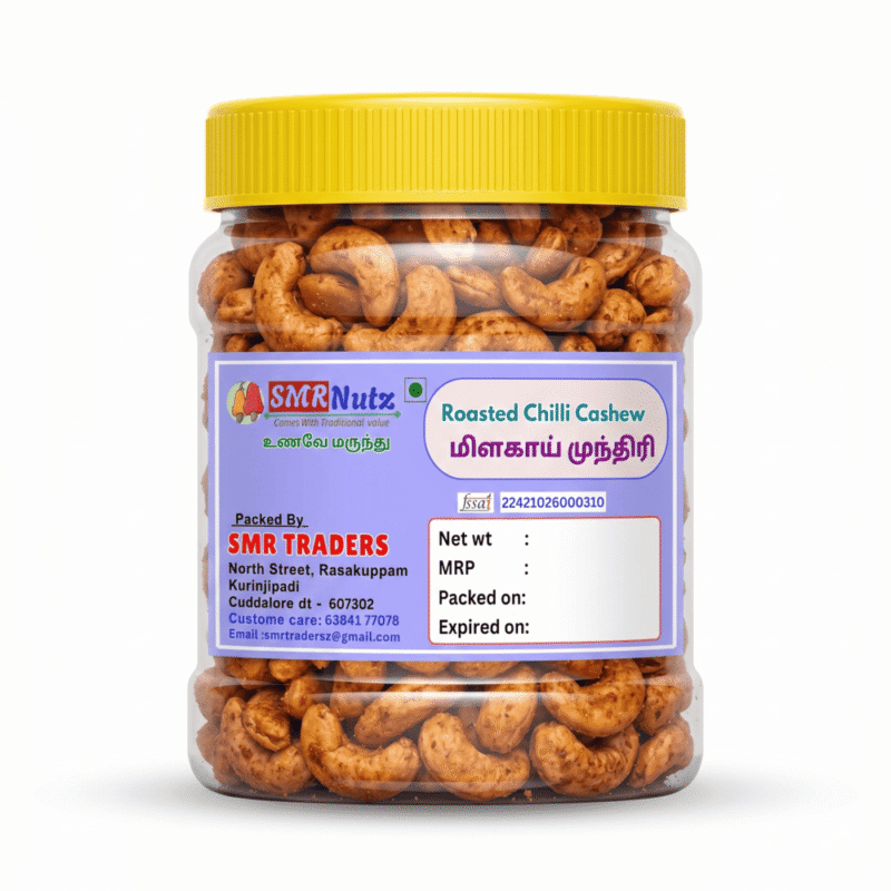 Premium Chilli Roasted Cashews Oil Free Dry Roasted Pack